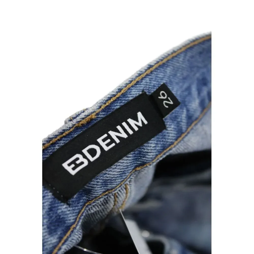 EB Denim Womens Boyfriend Jeans Blue Mid Rise Cotton Blend Size 26